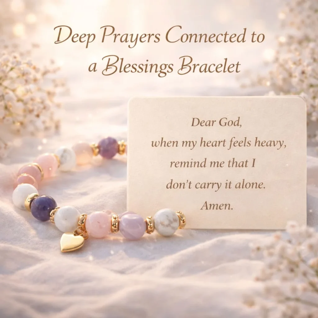 deep prayer message with blessings bracelet for comfort hope and spiritual healing
