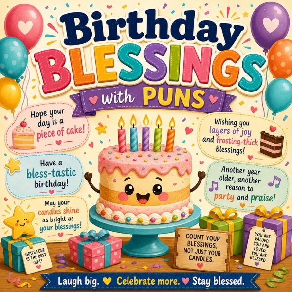 Birthday Blessings with Puns