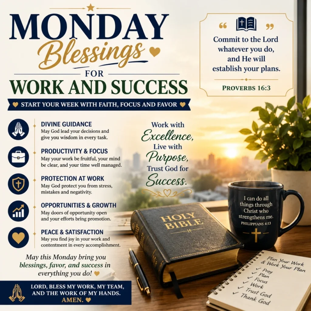 Monday Blessings For Work And Success