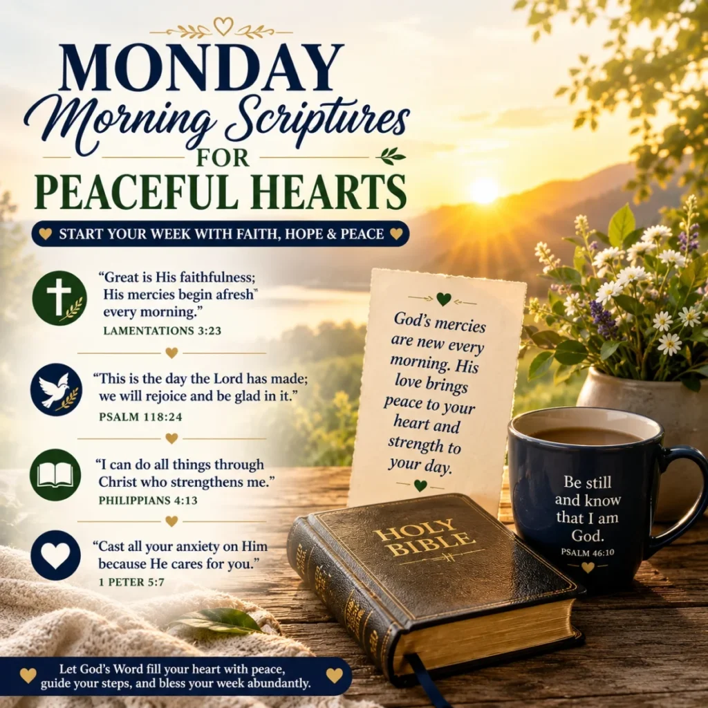 Monday Morning Scriptures For Peaceful Hearts