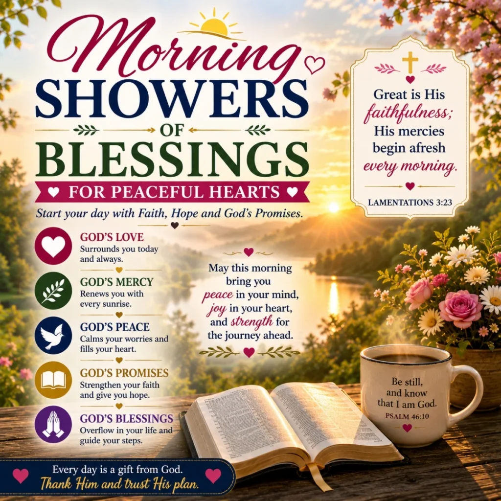 Morning Showers Of Blessings For Peaceful Hearts