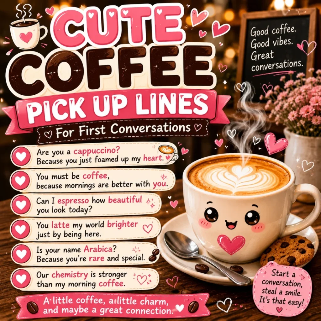 ☕ Cute Coffee Pick Up Lines For First Conversations