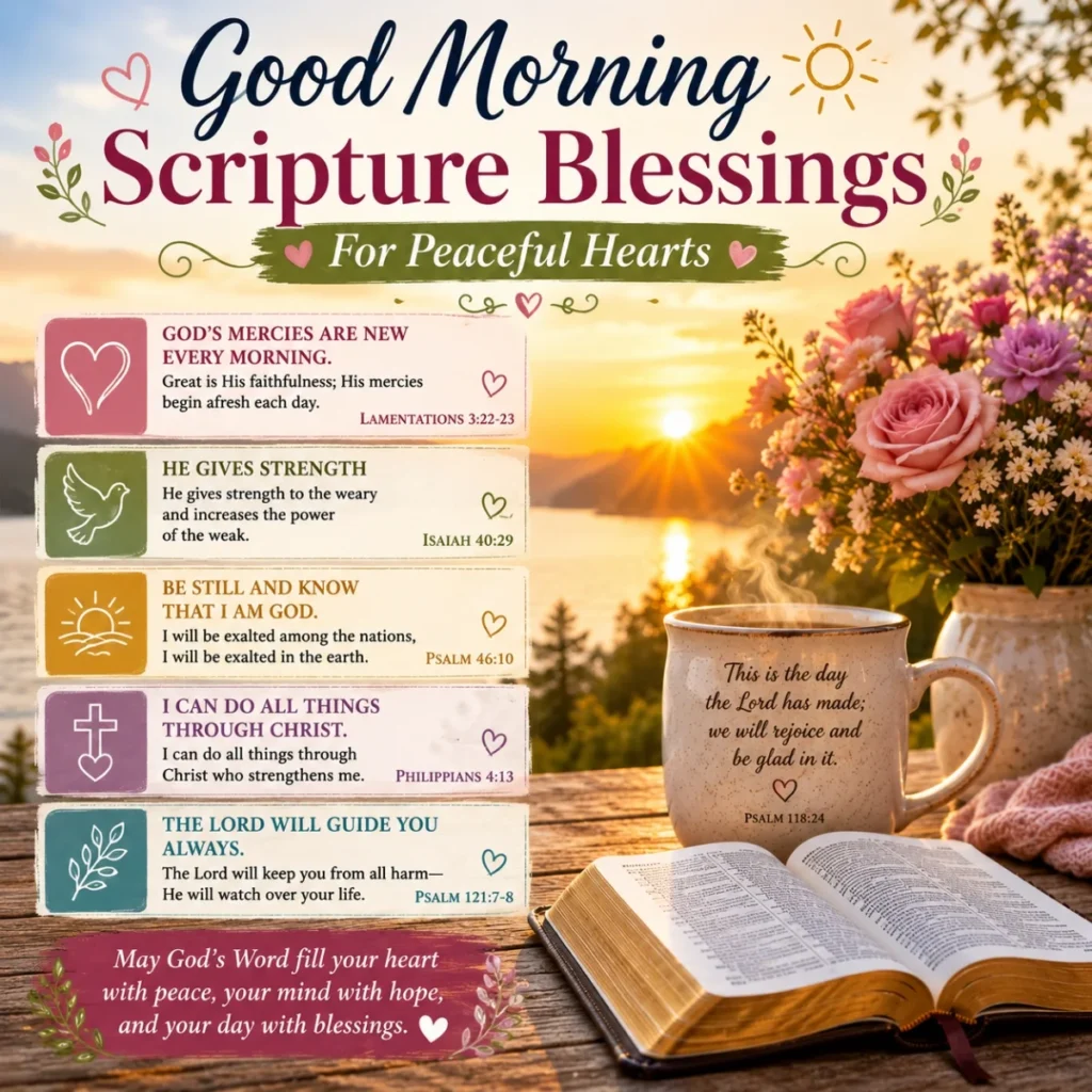 🌅 Good Morning Scripture Blessings For Peaceful Hearts