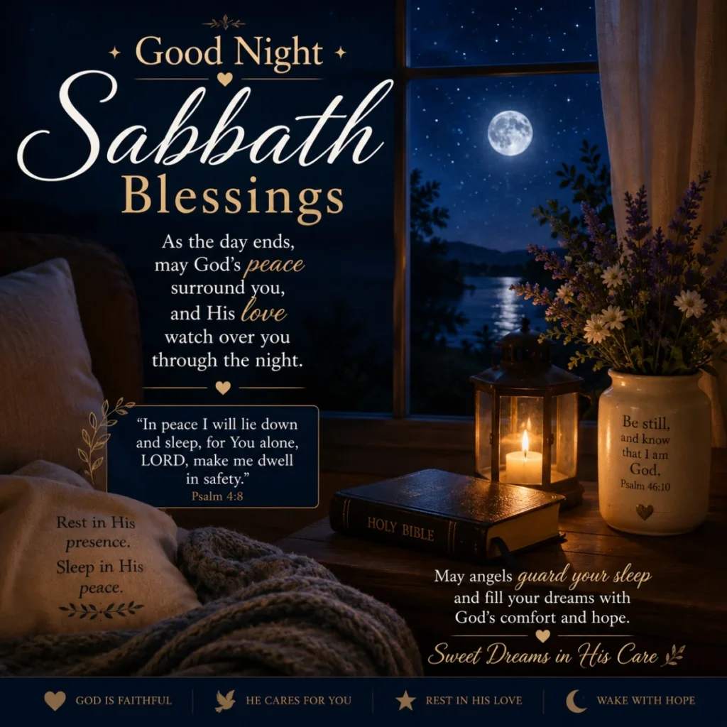 🌙 Good Night Sabbath Blessings Images For Peaceful Sleep