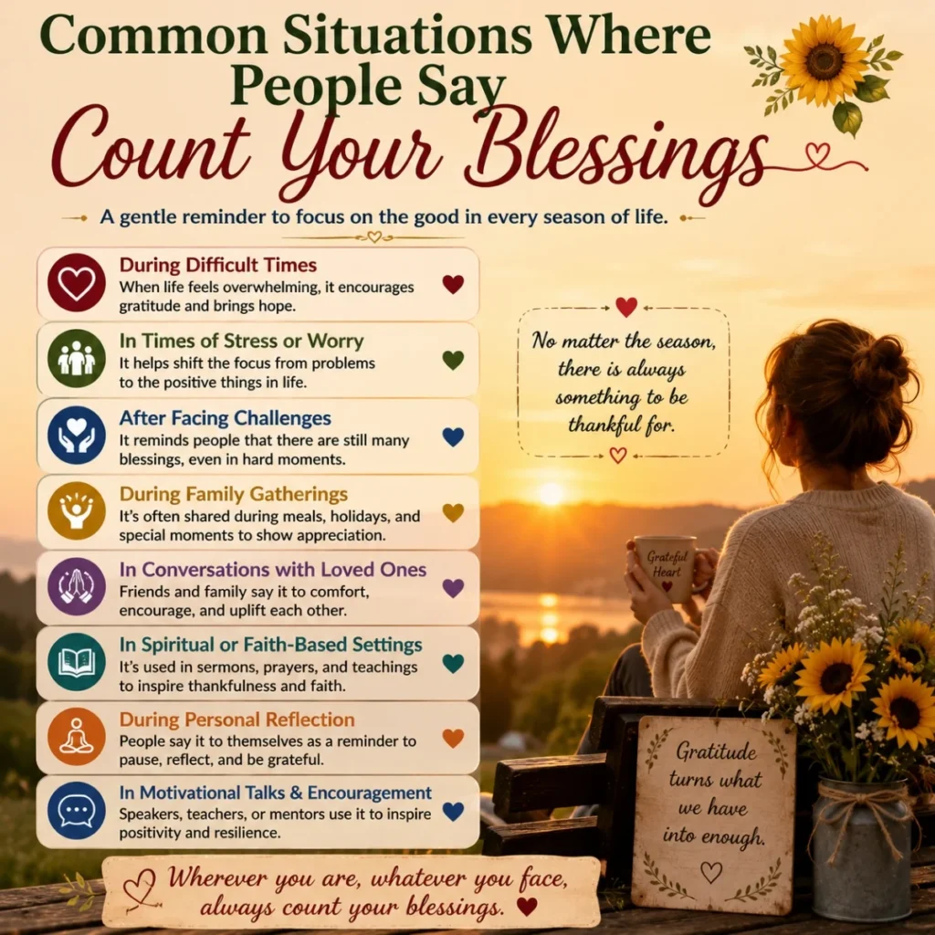 🌻 Common Situations Where People Say Count Your Blessings