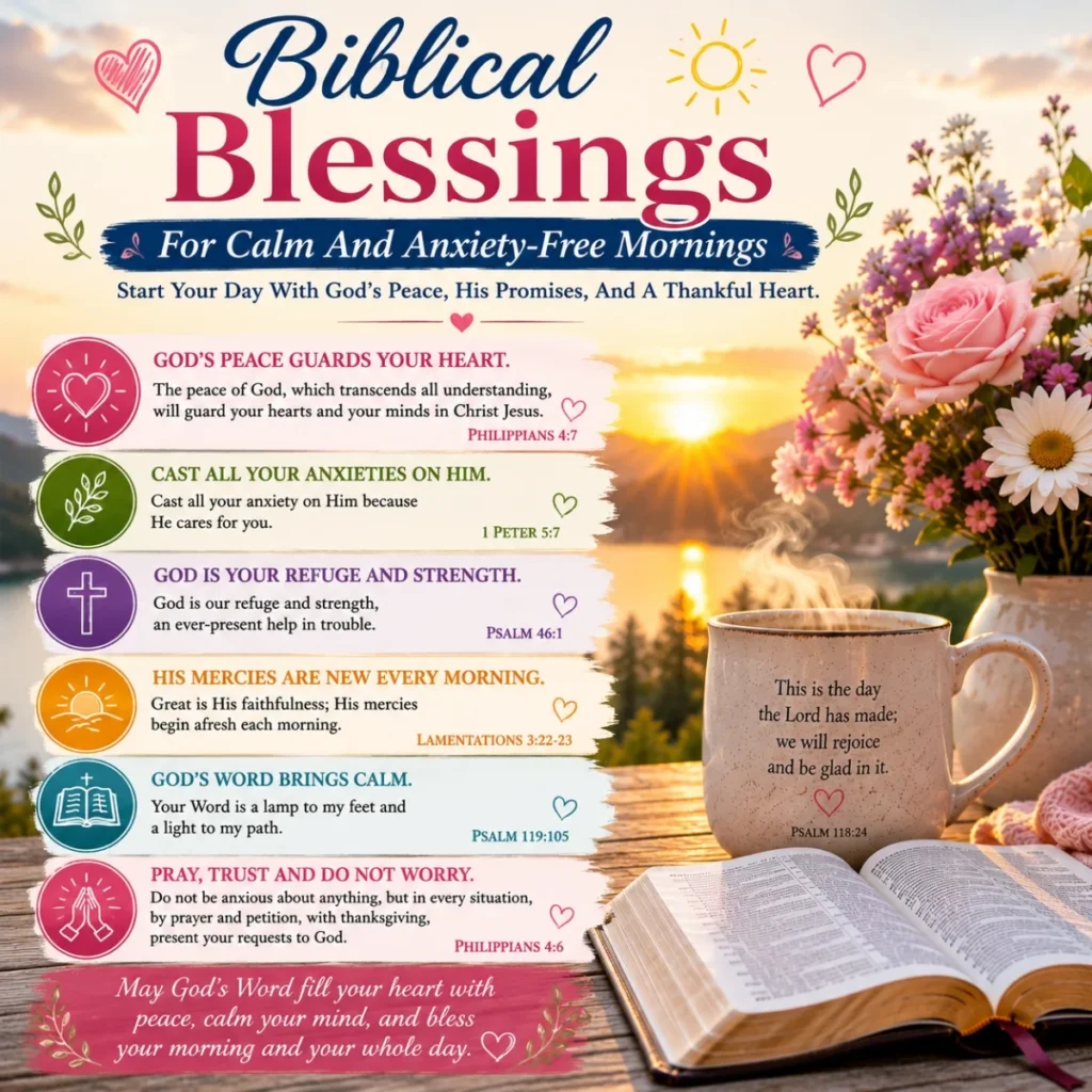 💖 Biblical Blessings For Calm And Anxiety-Free Mornings