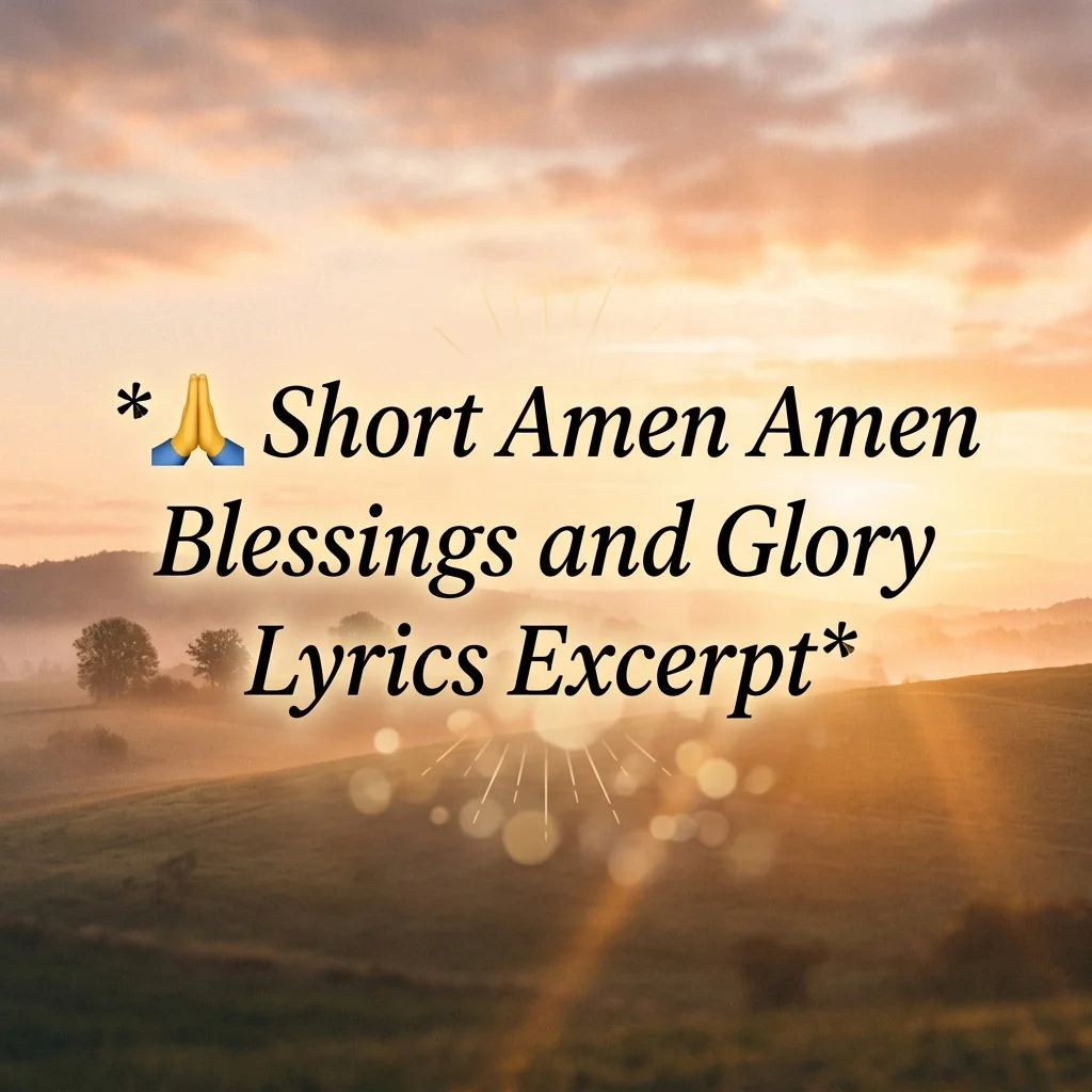 🙏 Short Amen Amen Blessings and Glory Lyrics Excerpt