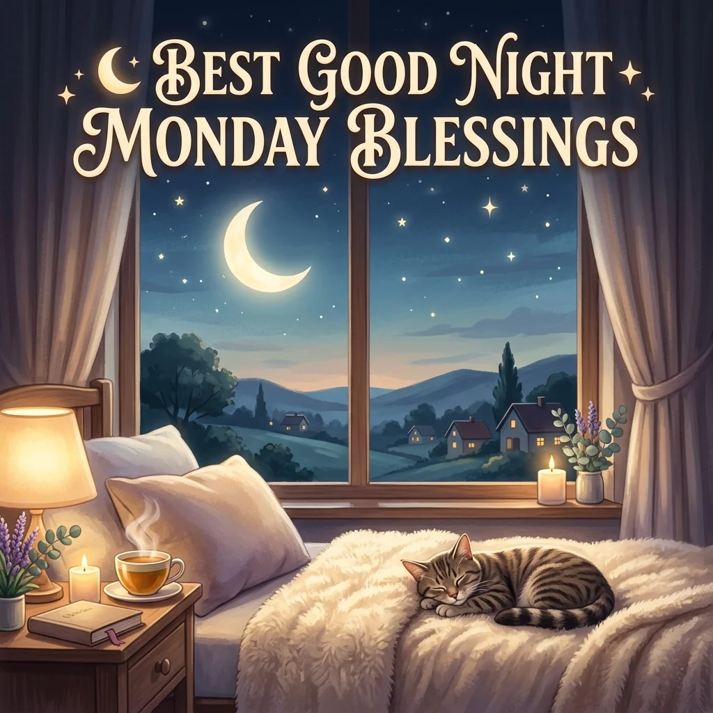 🌙 Best Good Night Monday Blessings