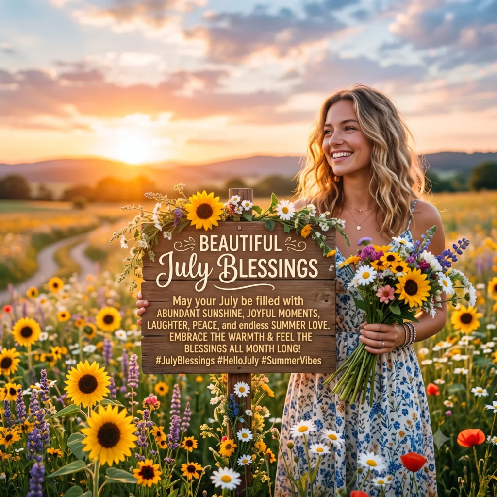 Beautiful July Blessings for Social Media