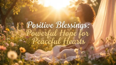 Positive blessings image with peaceful hope, calming spiritual light, and uplifting faith message