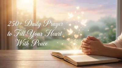 Peaceful sunrise with an inspiring daily prayer message to fill your heart with peace, faith, hope, and God's comfort.