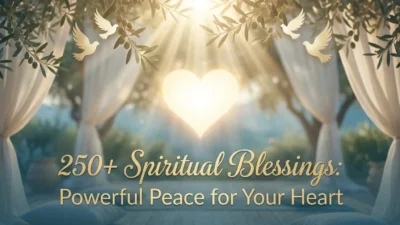 250+ spiritual blessings image with peaceful light, prayerful hope, and comforting faith message
