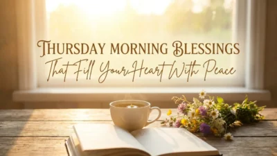 Beautiful Thursday Morning Blessings image with sunrise, peaceful nature, and inspiring prayer message